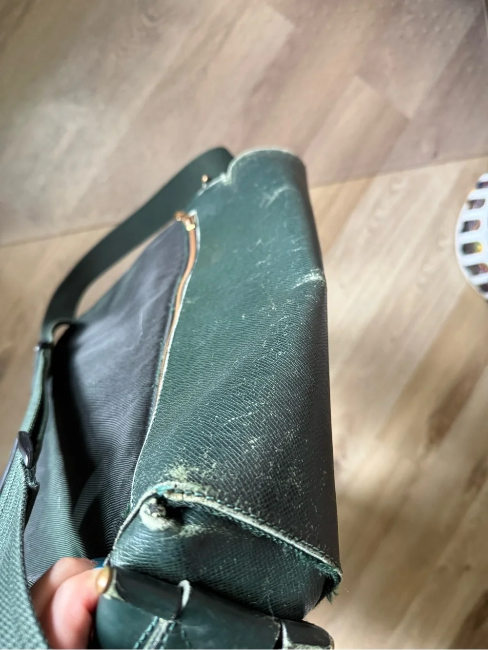 Louis Vuitton Teal Green Leather messenger bag